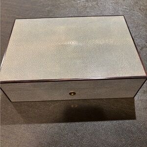 Shagreen (stingray) decor box with key, wood,felt lining. Sold in Europe. Luxury